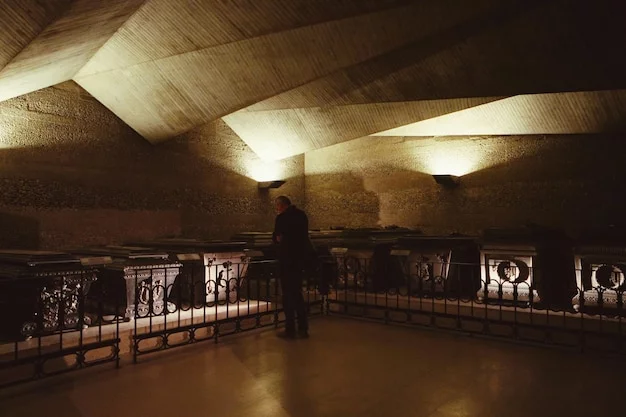 Participants acting out a murder mystery in a dimly lit, atmospheric room, surrounded by ornate castle decor.